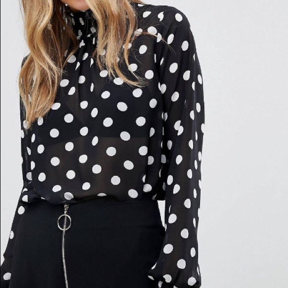 polka dot top new look